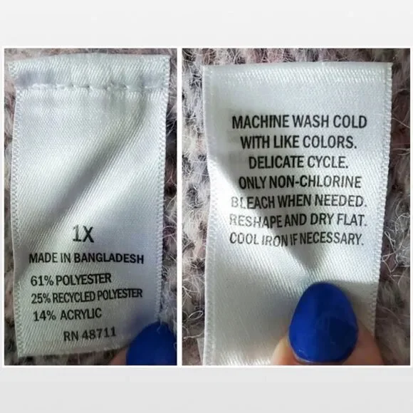 New Purple & Pink Cable Chunky Knit Cropped Pullover Sweater - Picture 15 of 16